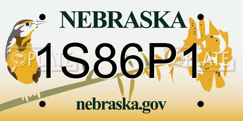 1S86P1 Nebraska License Plate