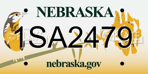 1SA2479 Nebraska License Plate