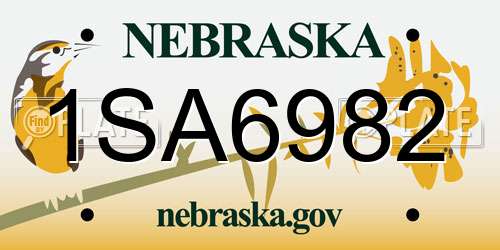 1SA6982 Nebraska License Plate