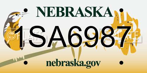 1SA6987 Nebraska License Plate