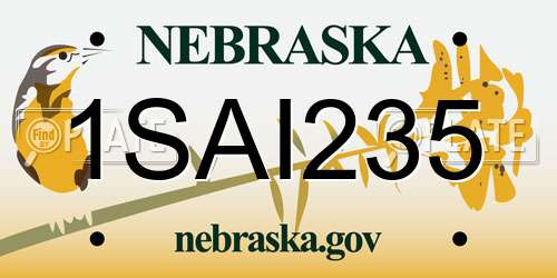 1SAI235 Nebraska License Plate