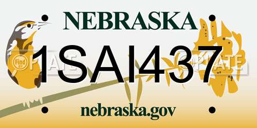 1SAI437 Nebraska License Plate