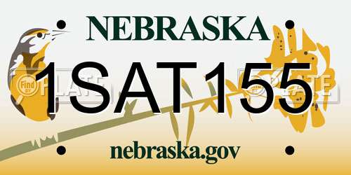 1SAT155 Nebraska License Plate
