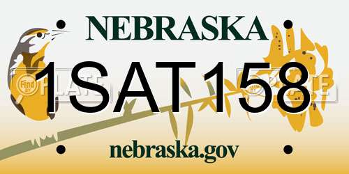 1SAT158 Nebraska License Plate