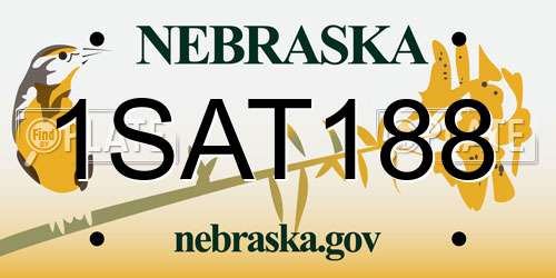 1SAT188 Nebraska License Plate