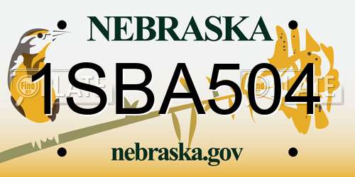 1SBA504 Nebraska License Plate
