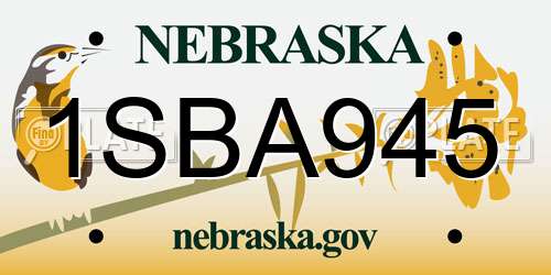 1SBA945 Nebraska License Plate