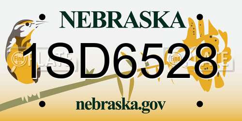 1SD6528 Nebraska License Plate
