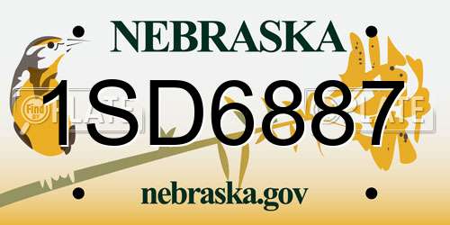1SD6887 Nebraska License Plate