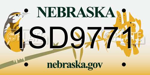1SD9771 Nebraska License Plate