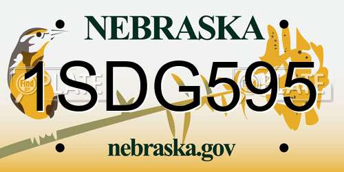 1SDG595 Nebraska License Plate