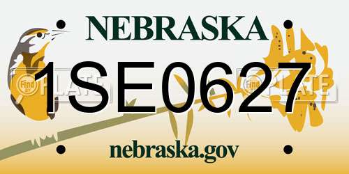 1SE0627 Nebraska License Plate