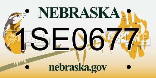 1SE0677 Nebraska License Plate