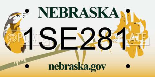 1SE281 Nebraska License Plate