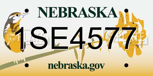 1SE4577 Nebraska License Plate