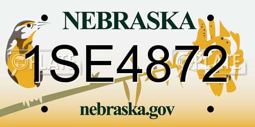 1SE4872 Nebraska License Plate