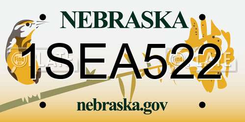 1SEA522 Nebraska License Plate