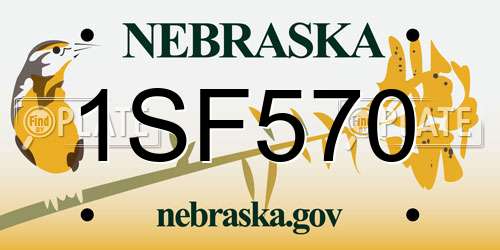 1SF570 Nebraska License Plate