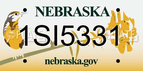 1SI5331 Nebraska License Plate