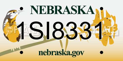 1SI8331 Nebraska License Plate
