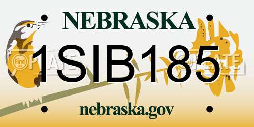 1SIB185 Nebraska License Plate