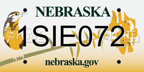1SIE072 Nebraska License Plate