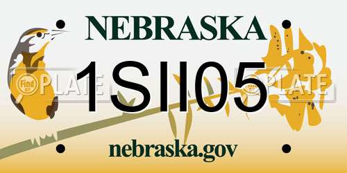 1SII05 Nebraska License Plate