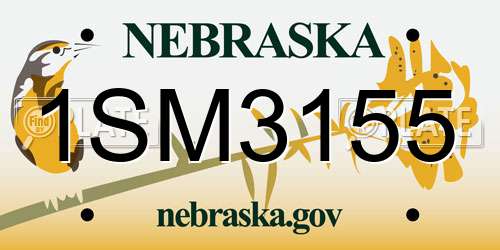 1SM3155 Nebraska License Plate