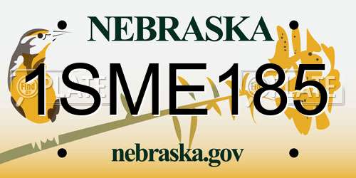 1SME185 Nebraska License Plate