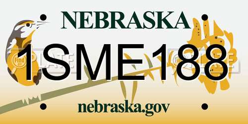 1SME188 Nebraska License Plate