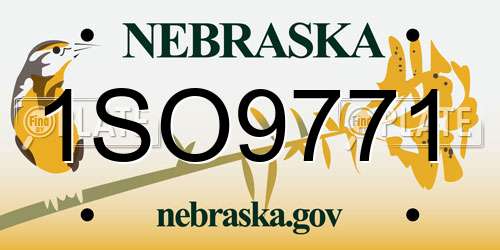 1SO9771 Nebraska License Plate