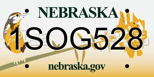 1SOG528 Nebraska License Plate