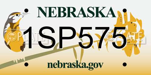 1SP575 Nebraska License Plate