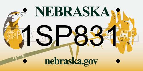 1SP831 Nebraska License Plate