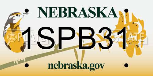 1SPB31 Nebraska License Plate
