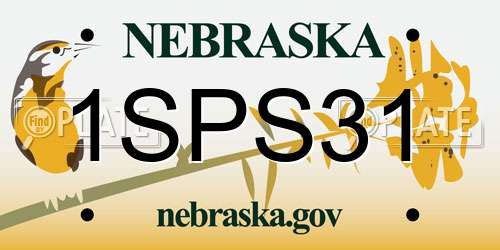 1SPS31 Nebraska License Plate