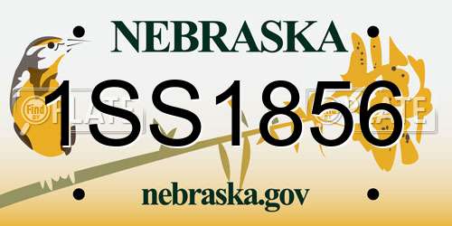 1SS1856 Nebraska License Plate