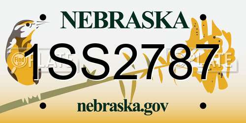 1SS2787 Nebraska License Plate