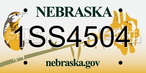1SS4504 Nebraska License Plate