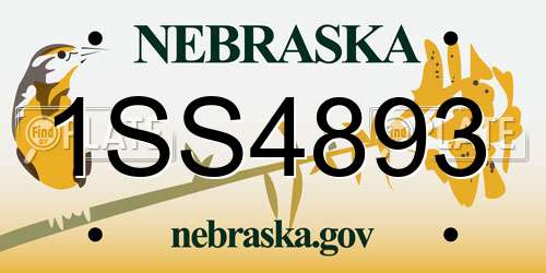 1SS4893 Nebraska License Plate