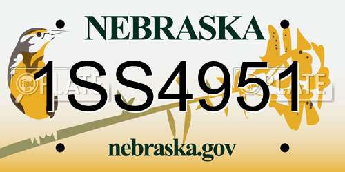 1SS4951 Nebraska License Plate