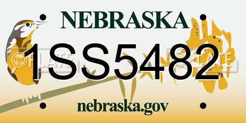 1SS5482 Nebraska License Plate