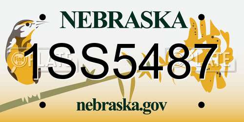 1SS5487 Nebraska License Plate