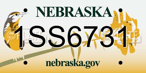 1SS6731 Nebraska License Plate