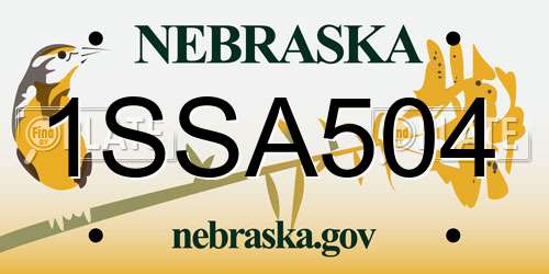 1SSA504 Nebraska License Plate