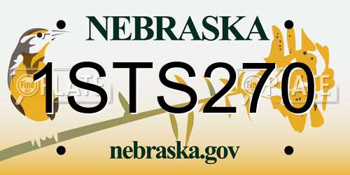1STS270 Nebraska License Plate