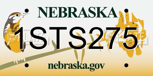 1STS275 Nebraska License Plate