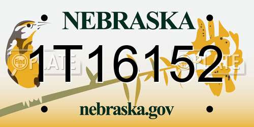 1T16152 Nebraska License Plate