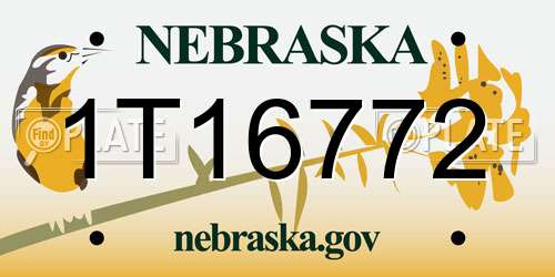 1T16772 Nebraska License Plate