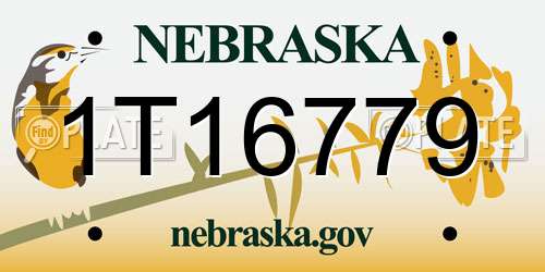 1T16779 Nebraska License Plate